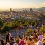 Florenz bei Sonnenuntergang vom Piazzale Michelangelo