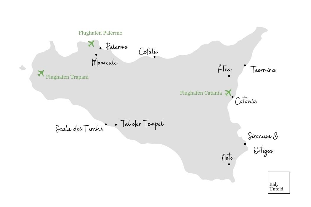 Sizilien Highlights Karte