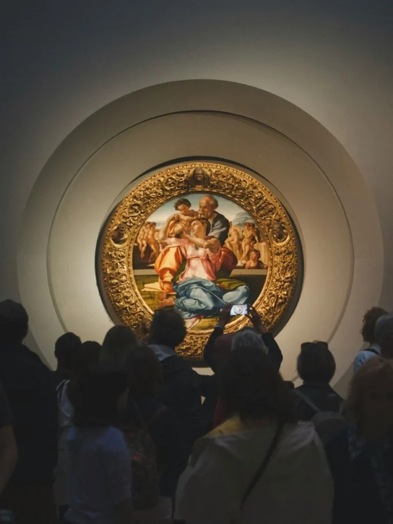 Gemälde Tondo Doni von Michelangelo in den Uffizien